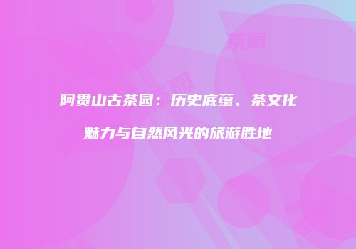 阿贯山古茶园：历史底蕴、茶文化魅力与自然风光的旅游胜地