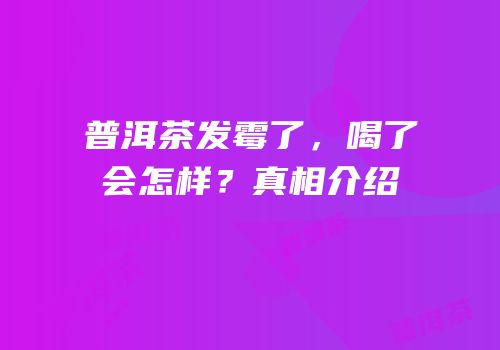 普洱茶发霉了，喝了会怎样？真相介绍