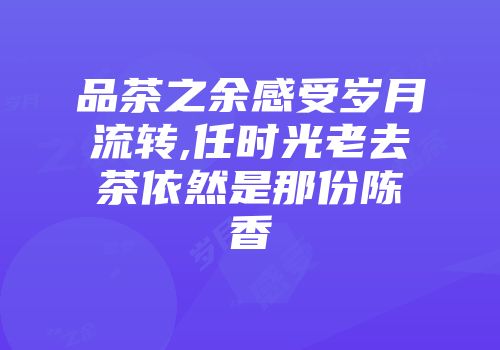 品茶之余感受岁月流转,任时光老去茶依然是那份陈香