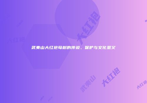 武夷山大红袍母树的传说、保护与文化意义