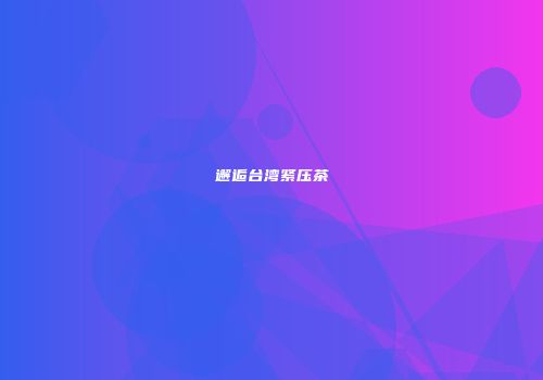 邂逅台湾紧压茶