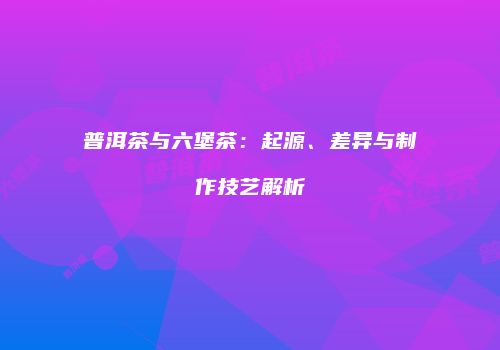 普洱茶与六堡茶：起源、差异与制作技艺解析