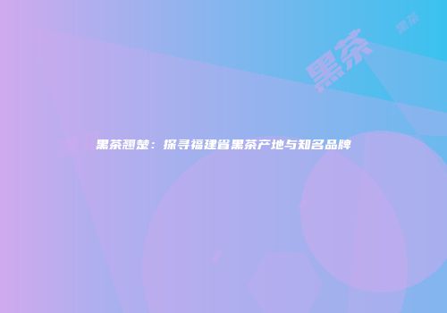 黑茶翘楚：探寻福建省黑茶产地与知名品牌