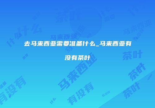 去马来西亚需要准备什么_马来西亚有没有茶叶