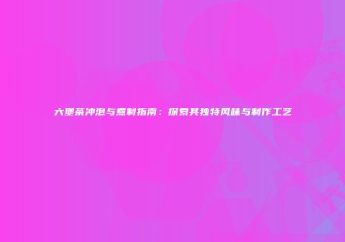 六堡茶冲泡与煮制指南：探索其独特风味与制作工艺