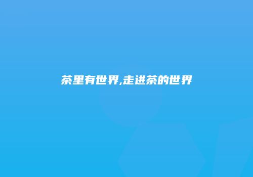 茶里有世界,走进茶的世界