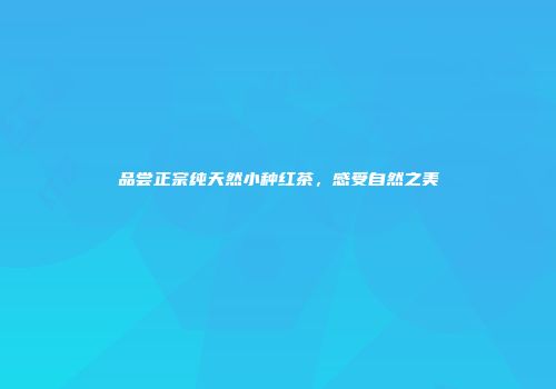 品尝正宗纯天然小种红茶，感受自然之美