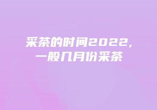 采茶的时间2022,一般几月份采茶