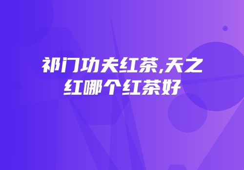祁门功夫红茶,天之红哪个红茶好