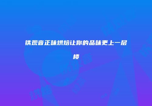 铁观音正味烘焙让你的品味更上一层楼