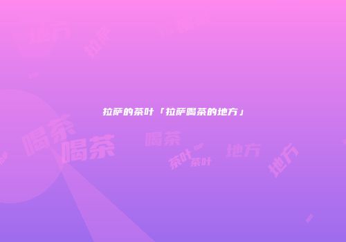 拉萨的茶叶「拉萨喝茶的地方」