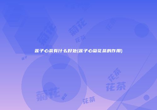 莲子心茶有什么好处(莲子心菊花茶的作用)