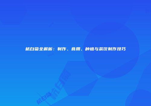 杭白菊全解析：制作、食用、种植与茶饮制作技巧