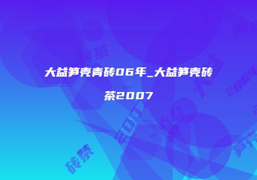 大益笋壳青砖06年_大益笋壳砖茶2007