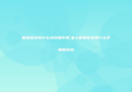 喝胎菊茶有什么功效和作用,女人喝菊花茶有什么作用和功效
