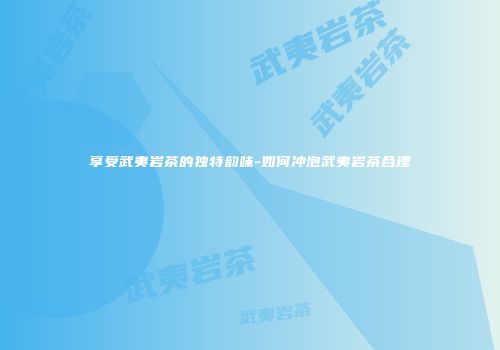 享受武夷岩茶的独特韵味-如何冲泡武夷岩茶合理