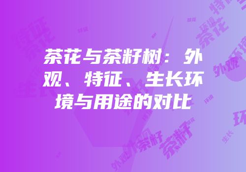 茶花与茶籽树：外观、特征、生长环境与用途的对比