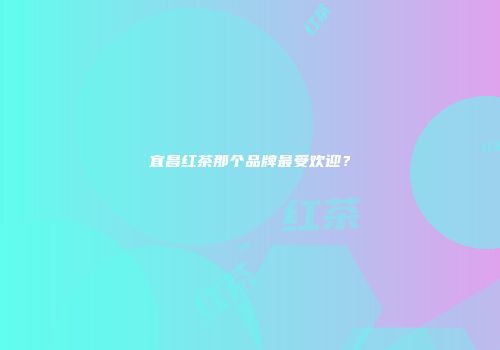 宜昌红茶那个品牌最受欢迎？
