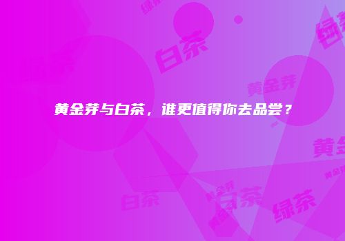 黄金芽与白茶，谁更值得你去品尝？