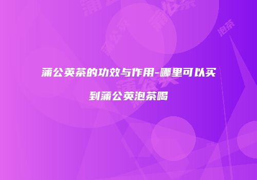 蒲公英茶的功效与作用-哪里可以买到蒲公英泡茶喝