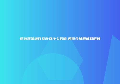 阳坡和阴坡对茶叶有什么影响,如何分辨阳坡和阴坡