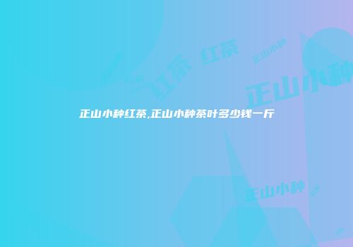 正山小种红茶,正山小种茶叶多少钱一斤