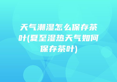 天气潮湿怎么保存茶叶(夏至湿热天气如何保存茶叶)