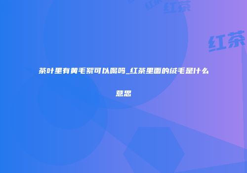 茶叶里有黄毛絮可以喝吗_红茶里面的绒毛是什么意思