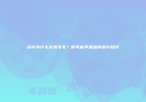 茶叶为什么会有毛毛？你可能不知道的茶叶知识