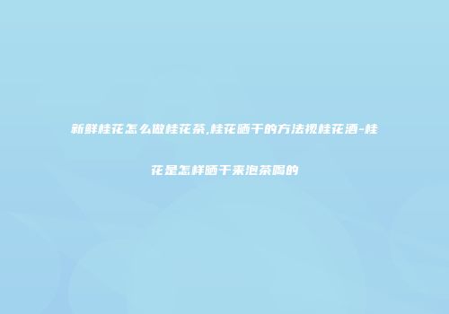 新鲜桂花怎么做桂花茶,桂花晒干的方法视桂花酒-桂花是怎样晒干来泡茶喝的