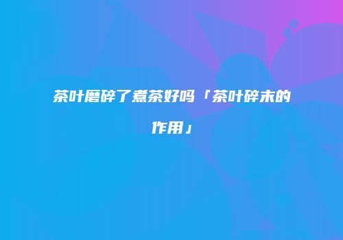 茶叶磨碎了煮茶好吗「茶叶碎末的作用」