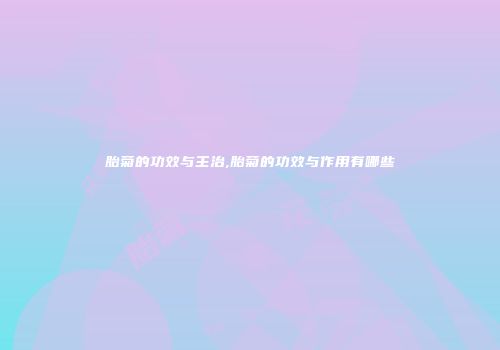 胎菊的功效与主治,胎菊的功效与作用有哪些