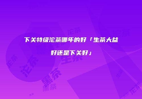 下关特级沱茶哪年的好「生茶大益好还是下关好」