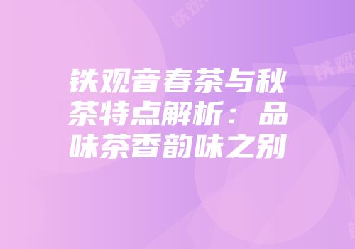 铁观音春茶与秋茶特点解析：品味茶香韵味之别