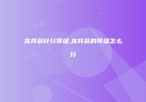 龙井茶叶分等级,龙井茶的等级怎么分