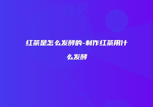 红茶是怎么发酵的-制作红茶用什么发酵