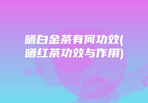 晒白金茶有何功效(晒红茶功效与作用)
