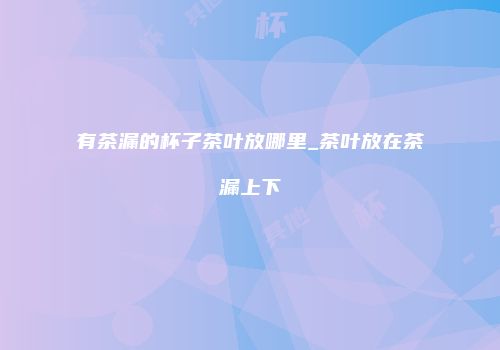有茶漏的杯子茶叶放哪里_茶叶放在茶漏上下