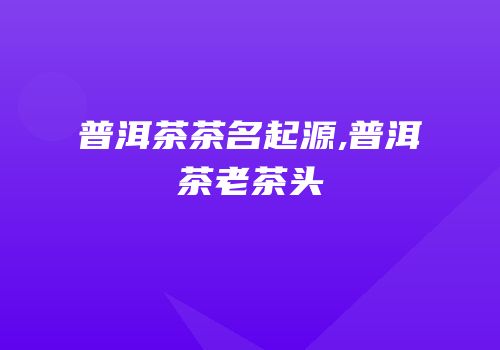 普洱茶茶名起源,普洱茶老茶头