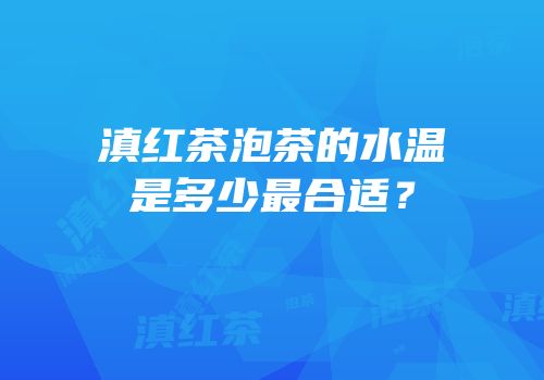 滇红茶泡茶的水温是多少最合适？