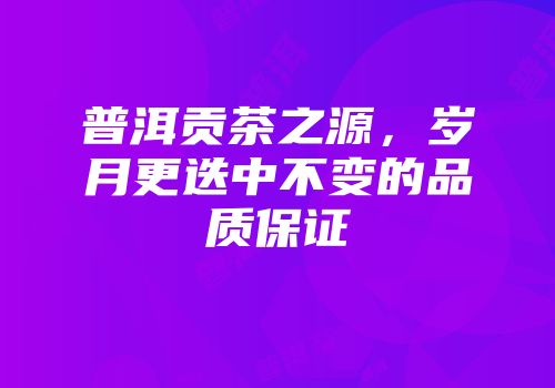 普洱贡茶之源，岁月更迭中不变的品质保证