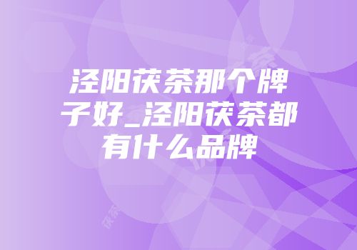 泾阳茯茶那个牌子好_泾阳茯茶都有什么品牌