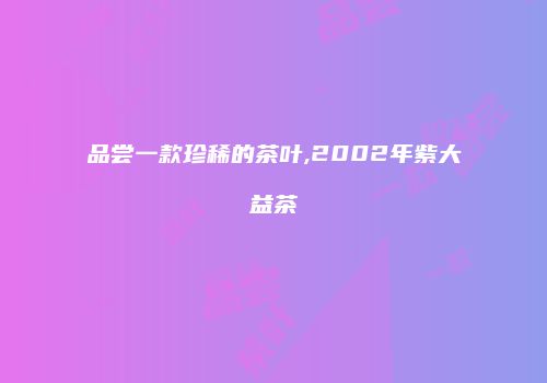 品尝一款珍稀的茶叶,2002年紫大益茶