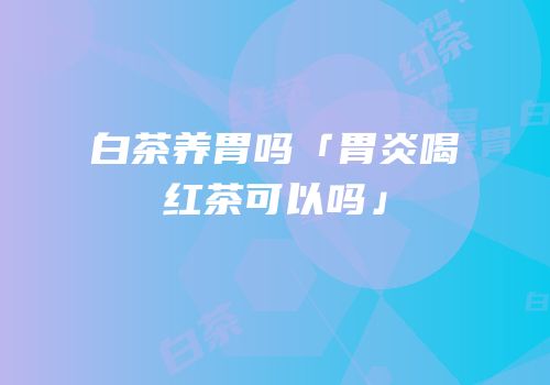 白茶养胃吗「胃炎喝红茶可以吗」