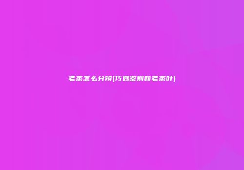 老茶怎么分辨(巧妙鉴别新老茶叶)