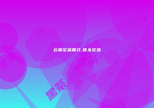 云南沱茶简介,傣乡沱茶