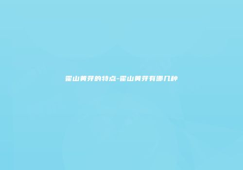 霍山黄芽的特点-霍山黄芽有哪几种