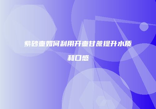 紫砂壶如何利用开壶甘蔗提升水质和口感
