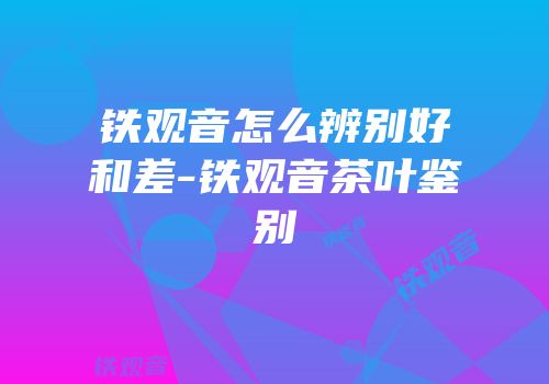 铁观音怎么辨别好和差-铁观音茶叶鉴别