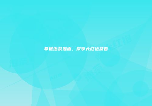 掌握泡茶温度，尽享大红袍茶香